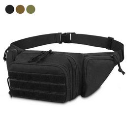 Tactical Waist Bag Concealed Gun Carry Pouch Military Pistol Holster Fanny Pack Sling Shoulder Bags for Outdoor Hunting Camping Y1227
