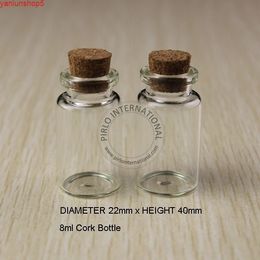 50pcs 8ml Small Glass Bottles Vials Jars With Cork Corks Stopper Decorative Corked mini Bottle For Pendants Free shippinggood quantity