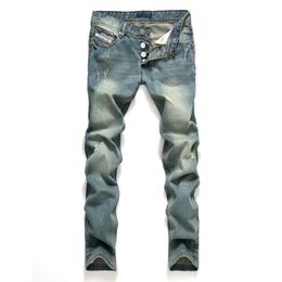 AIRGRACIAS Jeans Men Classic Mens Jeans Blue Colour Cotton Ripped Hole Jeans For Men Brand Designer Biker Jean Long Pants 201117