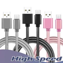 High Speed USB Cables Metal Housing Braided Micro Cable 2A Durable Charging USB-C Type C Cable with 10000 Bend Lifespan for Android Smart Phone