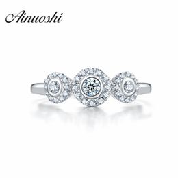 AINOUSHI New Vintage Engagement Rings for Women SONA NSCD Anillos De Compromiso Wedding His and Hers Promise Ring Ring Y200107