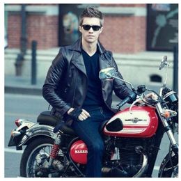 Free Shipping,Sales!Brand new genuine leather jacket.mens motor biker sheepskin coat.slim plus size leather clothing.classic LJ201029