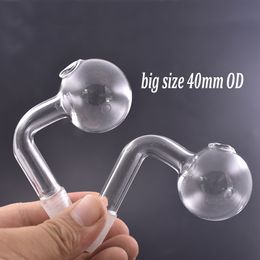 Big Size Glass Oil Burner Pipe 40mm OD 14mm 18mm Male Female Bubbler Oil Bowl for Bubbler Water Bong