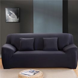 Modern Elastic Sofa Covers for Living Room Spandex Polyester Corner Couch Slipcover Chair Protector 1/2/3/4 Seater Solid Colour LJ201216