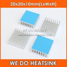 Fans & Coolings WE DO HEATSINK 20x20x10mm Aluminium Slotted Radiator Heat Sink Cooler With Thermal Adhesive Double Sided Tapes Pad1