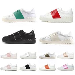 Valentino 2021 Yeni Varış Elbise Ayakkabı Büyük Boy 12 Beyaz Siyah Kırmızı Moda Erkek Bayan Lüks Deri Tasarımcı Ayakkabı Düşük Spor Sneakers Eur 35-46  Ayakkabı