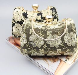 Women Evening Bag Embroidered flowers Clutch wallet woman Handbag Purse