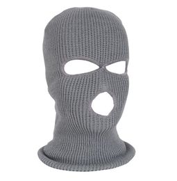 Full Face Cover 3 Holes Balaclava Knit Hat Winter Stretch Snow Mask Beanie Hat Cap Windproof Warm Breathable cycling knitted Masks