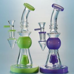 Pryamid Design Hookahs Short Nect Mouthpiece Heady Glass Bongs 14mm Female Joint Oil dab Rigs Showerhead Perc Water Pipes