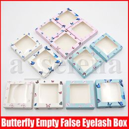 -Multicolor borboleta Imprimir pestana vazio embalagens de papelão caixas de papel de embalagem pestanas falsas Box Falso Eye Lashes Package