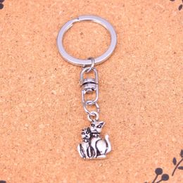 Fashion Keychain 22*15mm cat Pendants DIY Jewelry Car Key Chain Ring Holder Souvenir For Gift