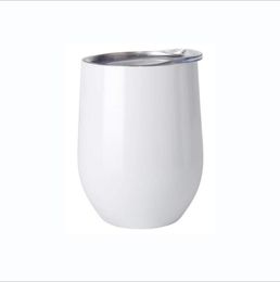 DIY Sublimation Tumbler Egg Shaped Thermos Double Walled Stainless Steel Thermos Vacuum Insulated Cups Tumbler 12oz Wine Tumbler LSK1771