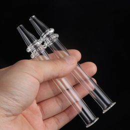 2020! Quartz Dab Straw 5 Inch Small Hookahs Mini NC Glass Water Pipe Dab Straw Tube Suit For Smoking