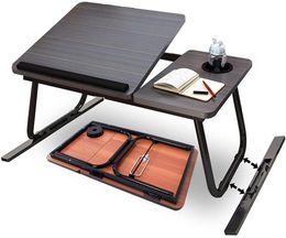 Lap Desk - Fits up to 17 inches Laptop Desk for Bed and Sofa,Portable Bed Trays for Eating Writing Reading Notebook Holder & Stand ,Adjustable & Foldable