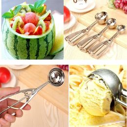 ZZC4085 Stainless Steel Ice Cream Scoops 4/5/6cm Diameter – Fruit Spoon, Cookie Scoop & Ball Maker Tool