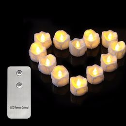 Pack of 6 or 12 Flickering Warm White Wireless Led Candles Remote,Flameless Birthday Candles,Wedding Candles,Battery Included Y200531