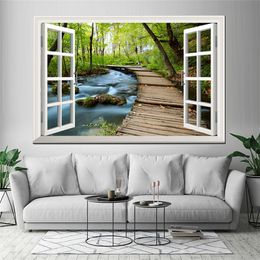 Landscape Canvas Printings Wall Art Picture Forest Scenery Outside the Window Home Decor Canvas Painting Posters for Living Room Y200102