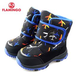 FLAMINGO Winter High Quality Waterproof Wool Keep Warm Kids Shoes Anti-slip Snow Boots for Boy Free Shipping LJ201029