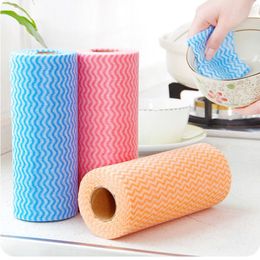 50 Pcs/Roll Multi-Purpose Disposable Kitchen Cloth Rolls Cleaning Rags Scouring Pads Dish Towels Cleaning Wipes Washcloths JY1015