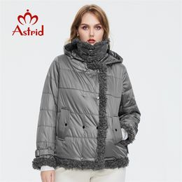 Astrid Collection women's Autumn winter jacket Short Lamb wool Female Fashion warm Parka Thin cotton Women Coat AM-9775 211221