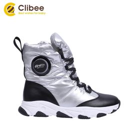 CLIBEE Boys Girls Outdoor Snow Boots Winter Waterproof Slip Resistant Cold Weather Shoes Children's Warm Hiking Trekking 211227