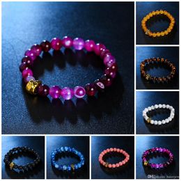 Charms Bracelets Fashion Natural For Women Lava Stone Beads And Tiger Eye Stone Beads Bracelet
