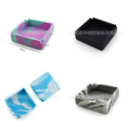 Square Marble Lines Ash Tray 10x10x3cm Silicone Ashtray Softly Fall Prevention Elastic Ashtraies Pure And Camouflage Colours 5 8ds G2