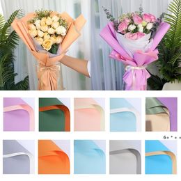 20Pcs/lot Flowers Double Ouya Paper Packaging Gift Wrap Two-color Florist Wrapping Paper Bouquet Package Supplies RRA11390