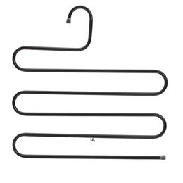 Colorful S type Metal pants rack clothing hanger European style trousers storage clip by sea RRB13718