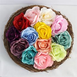 DIY artificial rose flower heads silk decorative flower hotel background wall decor 25pcs DIY Road led wedding flower Bouquet