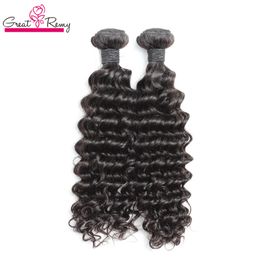greatremy 100 brazilian human hair weave double weft 8 30 2pcs unprocessed virgin hair natural Colour dyeable deep wave hair extensions