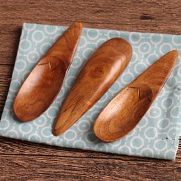Creative Japanese Style Wood Spoon Table Scoop Of Real Wooden Spoon Tea Spoons CCF13824