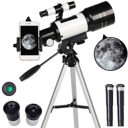 FreeShipping 70mm 300mm Astronomical Telescope Monocular Professional Outdoor Travel Spotting Scope with Tripod for Kids& Beginners Gift