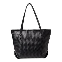 HBP Weave Handbag Large Tote Bag PU Synthetic Leather Zipper Closure High-Capacity Shoulder Bag Five Colours Free Shipping