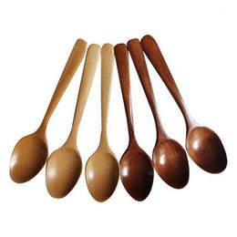 Spoons Wooden 6 Pieces Wood Soup For Eating Mixing Stirring Cooking Long Handle Spoon Japanese Style Kitchen Ute