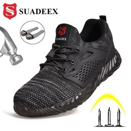 SUADEEX Dropshipping Work Anti-smashing Shoes Plug Size 36-48 Men Women Indestructible Safety Sneakers Y200915