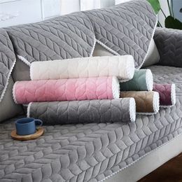 Sofa Covers for Living Room Gray Pure Color Sofa Cover Couch Cover Modern Minimalist Corner Seat Cover Sofa Towel LJ201216