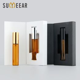 50 Pieces/lot 10ml Amber Glass Spray Perfume Bottle With Packaging Boxes Atomizer empty perfume bottle Containers