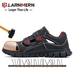 LARNMERN Men's Work Safety Shoes Steel Toe Breathable Lightweight Anti-smashing Anti-puncture Construction Protective Footwear Y200915