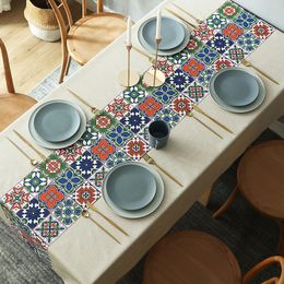 Nordic Mosaic Waterproof oil proof tablecloths PVC Heat resistant table cloth party coffee table mat customize fabric oilcloth T200707