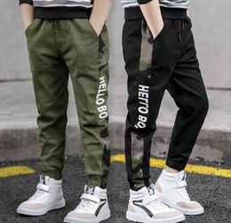 Pants for Boys Spliced Beam Foot Trousers Cotton Casual Sports Pants Clothes for Teenagers Boys 8 10 12 14 16 Years Spring 2020 G1220