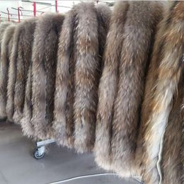 Special offer Leather fur collar 100% authentic raccoon hair scarf fur trim down coat fur strip / hooded raccoon collar Scarves 201103