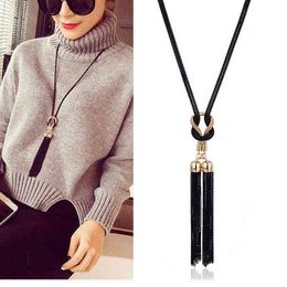 2022 New Arrival Female Pendant Necklace Tassel Long Winter Sweater Chain Necklace Wholesale Sales AA220315
