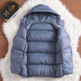 Winter Woman Ultralight Down Jacket Hooded Thick Warm Coat Female Duck Down Parka For Women Portable Outerwear Overcoat 201103