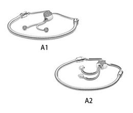 Designer Jewelry 925 Silver Bracelet Charm Bead fit Pandora Five-pointed Star Buckle Snake Bone Chain Slide Bracelets Beads European Style Charms Beaded Murano
