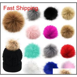 10Cm 12Cm 14Cm 15Cm Pompom Ball Faux Fox Fur Fluff Balls For Pom Pom Hat Accessories Dlh331 O7Scq
