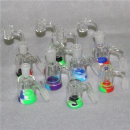 Smoking Glass Ash Catcher with 4mm quartz bangers 14mm 18mm Thick Pyrex Clear Heady Bong bowls silicone nectar