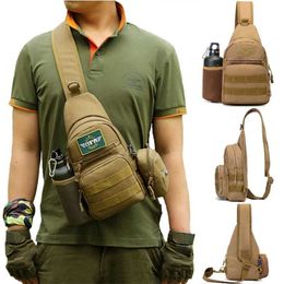 Militärische Taktische Sling Bag Männer Outdoor Wandern Camping Umhängetasche Armee Jagd Angeln Flasche Pack Brust Sling Molle Rucksack 211224