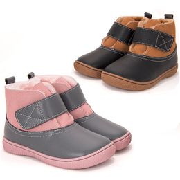 Winter kids shoes Genuine leather toddler snow boots girl warm plush soft shoes kids Ankle Fur Snow Boots boys soft bottom shoes LJ201029