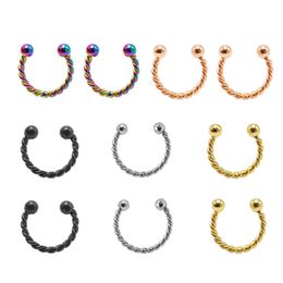 16G Surgical Steel Nose Septum Rings Horseshoe Cartilage Helix Tragus Hoop For Women Body Piering Jewellery
